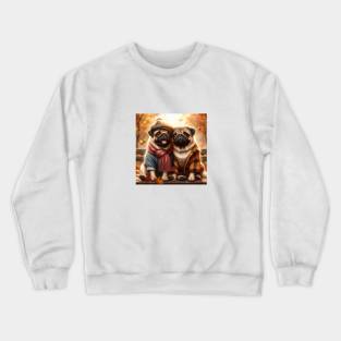 Pug Dog Friends Crewneck Sweatshirt